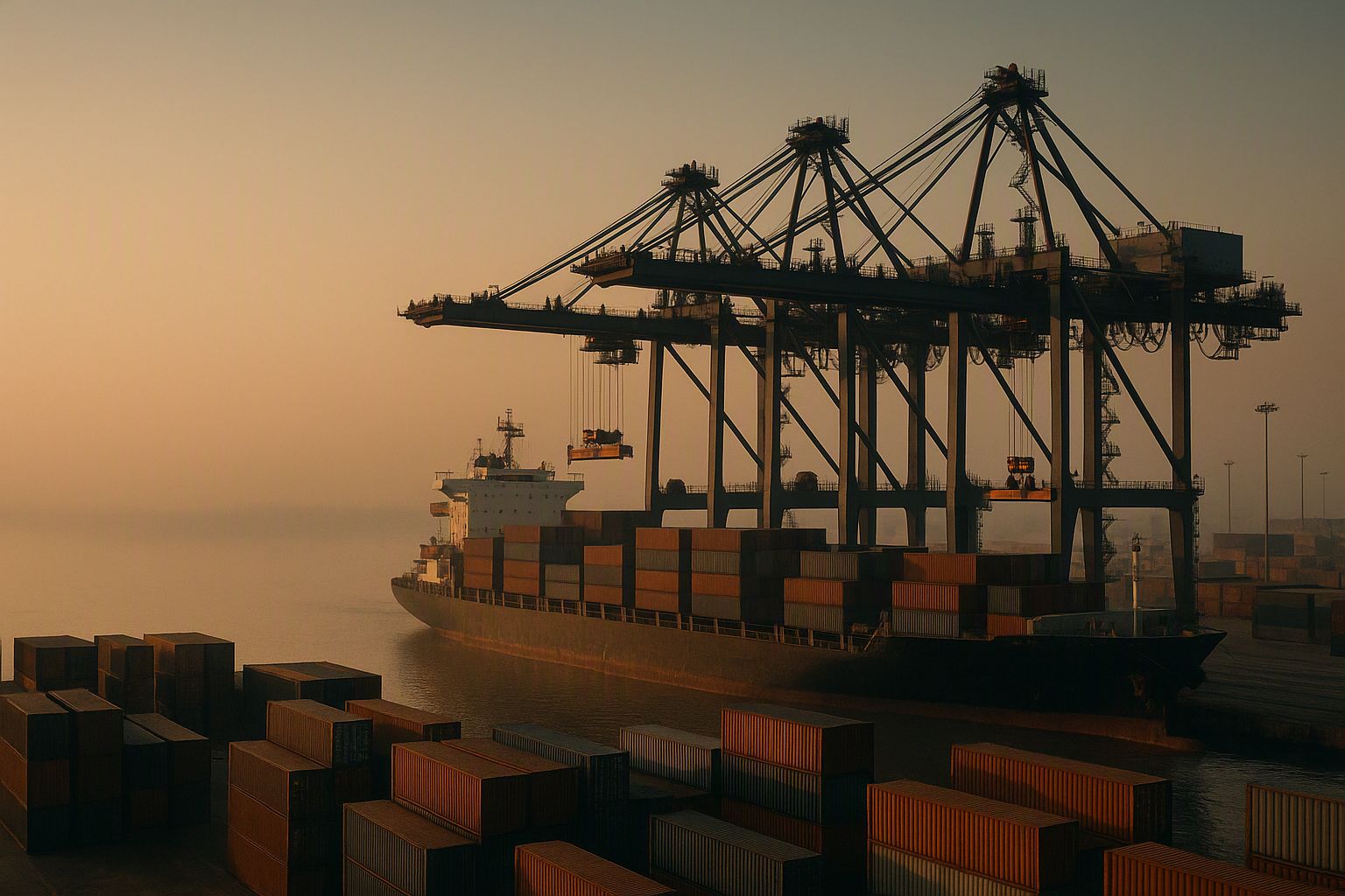 Container terminal at an Indian seaport
