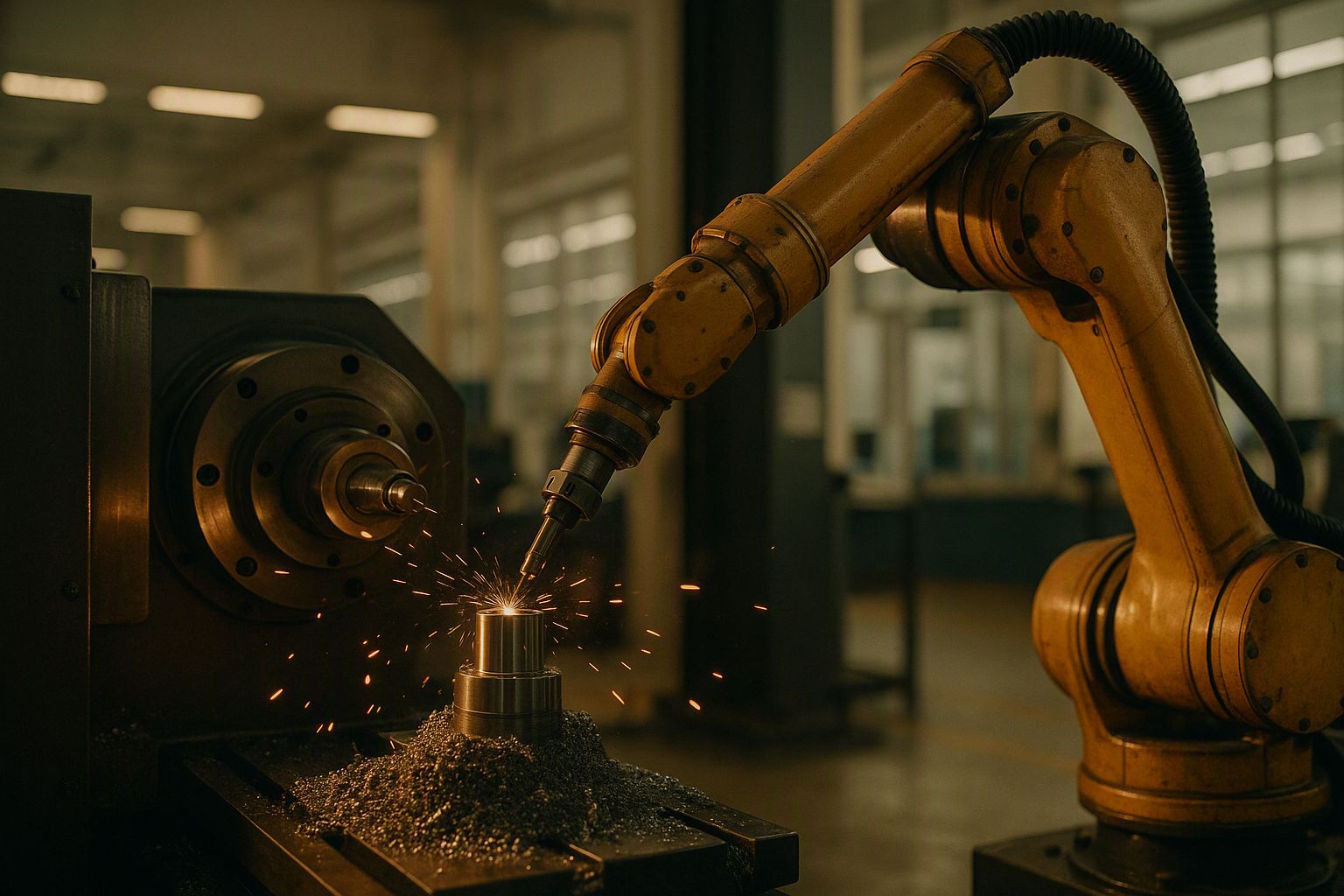 A precision machining centre in an Indian factory
